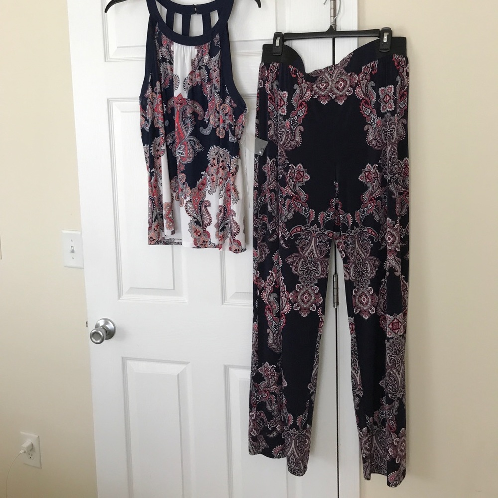 INC pants and top, pants are elastic waist