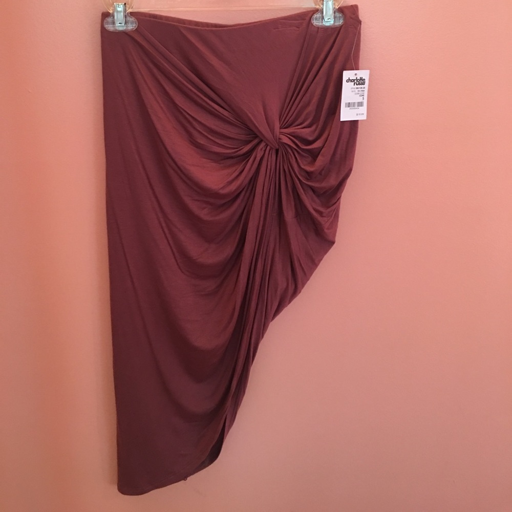 NWT Charlotte Russe Ruched Asymmetrical Skirt