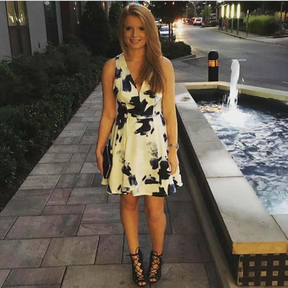 Mimi & Dottie blue and white dress