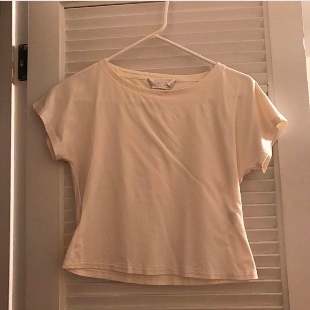 White slightly cropped top.