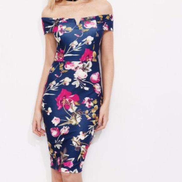 🖐🏼⭐️🆕HP🏆Bardot floral pencil dress - Picture 2 of 4