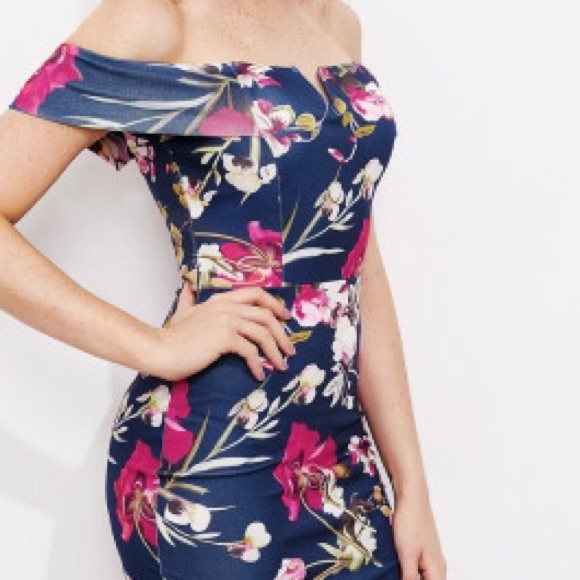 🖐🏼⭐️🆕HP🏆Bardot floral pencil dress - Picture 4 of 4