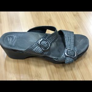 Dansko Wedge Black and Grey Sandals size 39