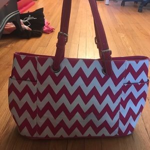 Pink Chevron Bag