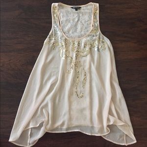 Sheer Light Pink with Sequins Express Tank