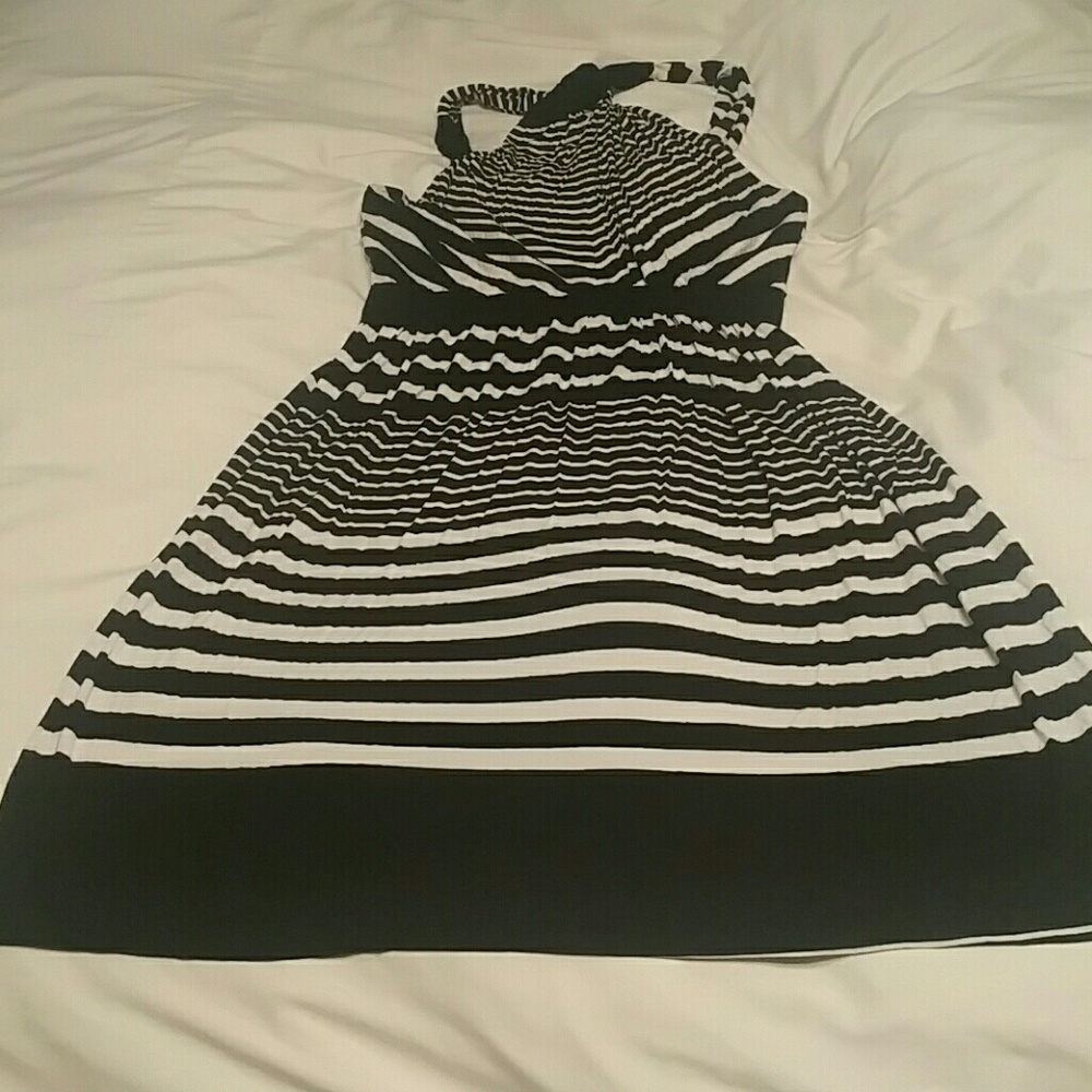 Black and white stripe dress