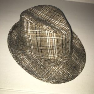 Green plaid classic Fedora hat