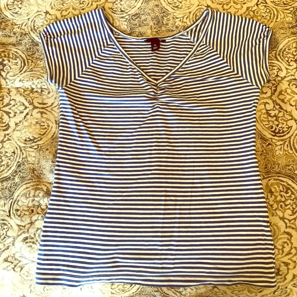 H&M blue and white striped tee