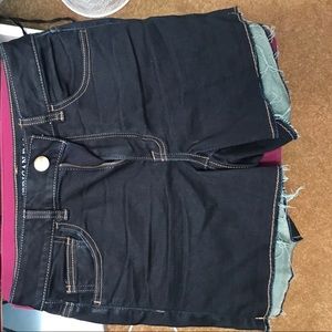 American eagle high rise dark wash jean shorts