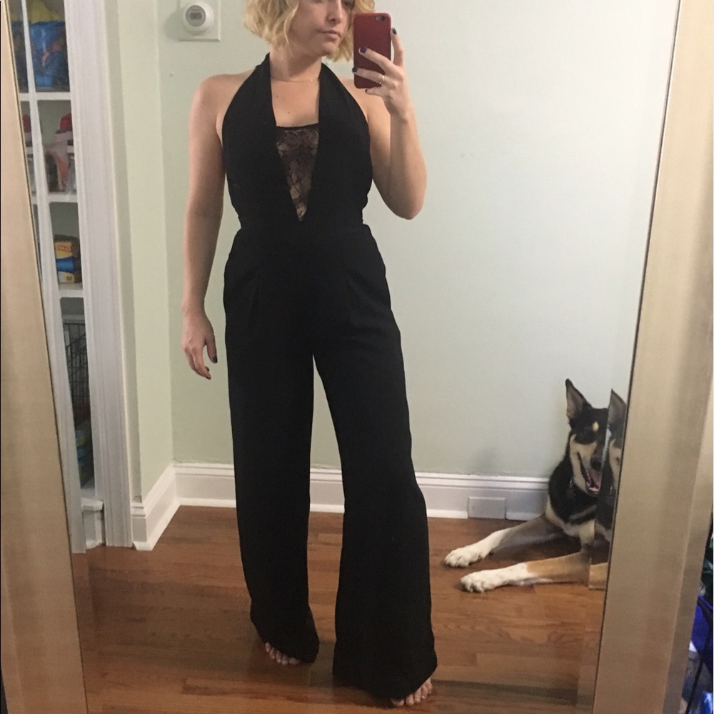 Black halter jumpsuit