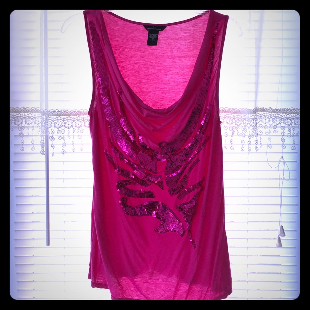 MODA International hot pink shirt