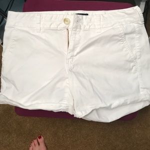 American eagle white jean shorts