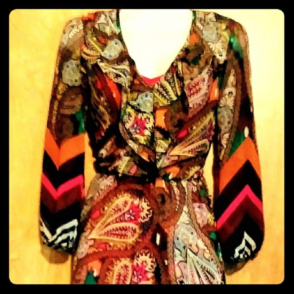 Multi color long sleeve dress