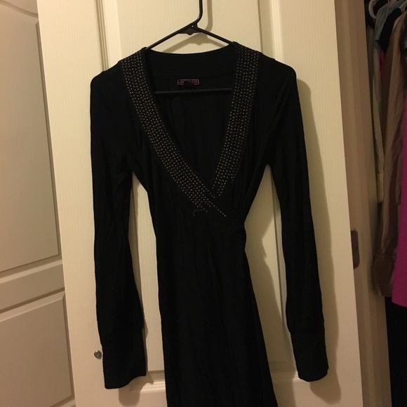 Alualani Black Knit Wrap Dress size M - Picture 1 of 4
