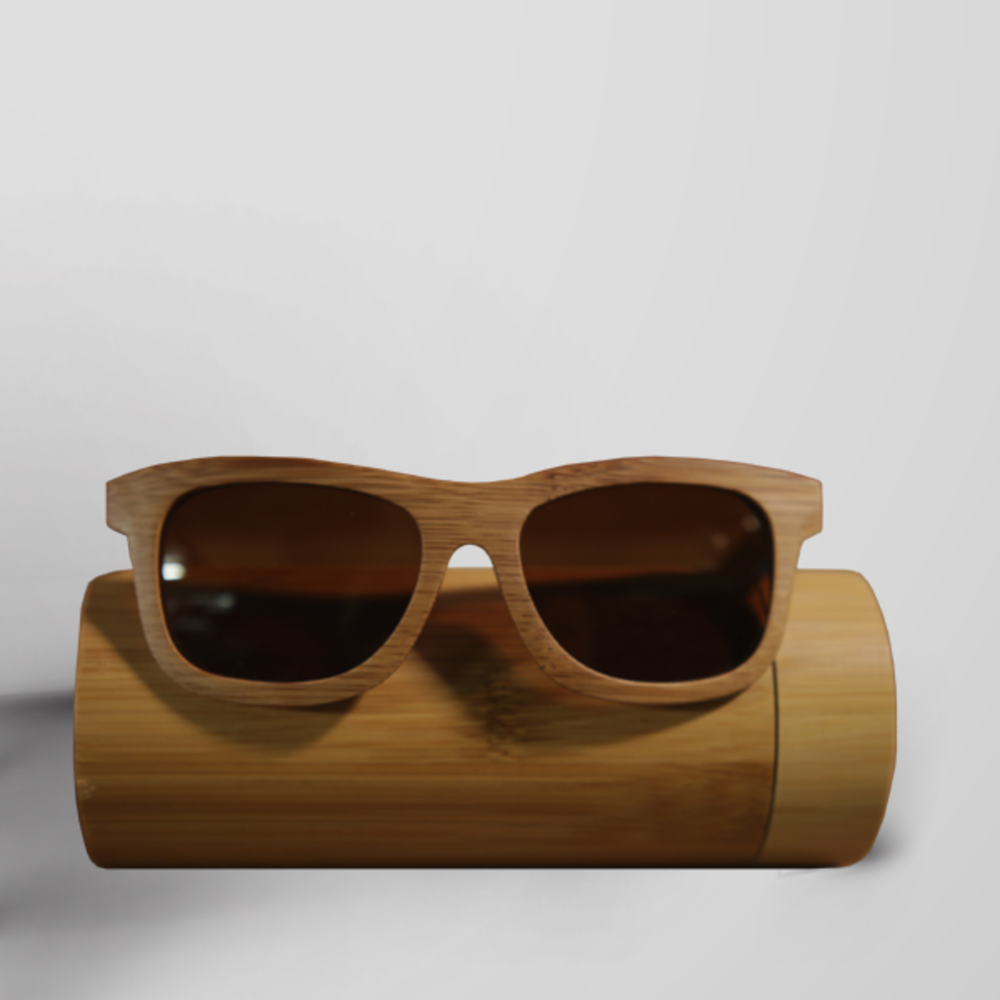 NWT Bamboo unisex sunglasses with case