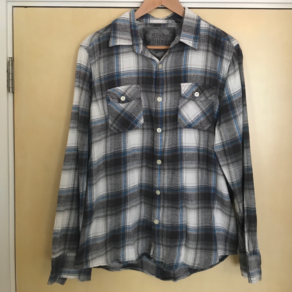 Mens Slade Wilder Large, flannel buttoned shirt