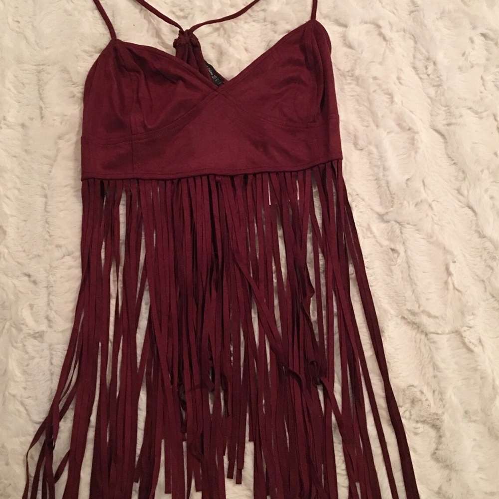 Red crop top in small