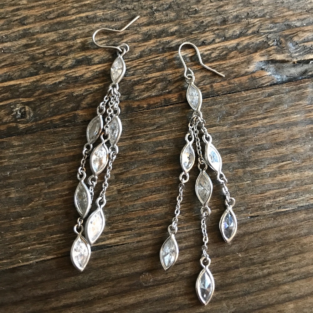 Silver drop earrings