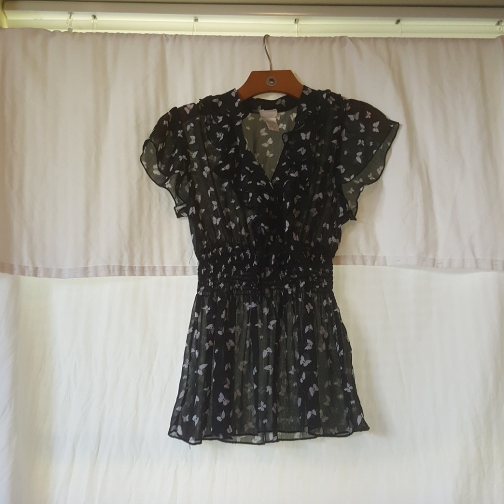 Sheer black blouse