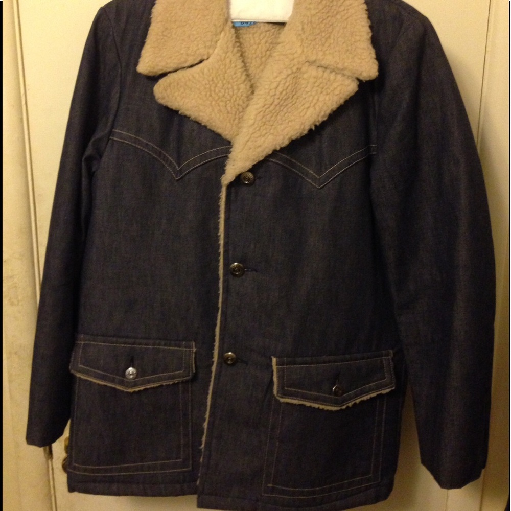 70's-80's Denim Wool Coat