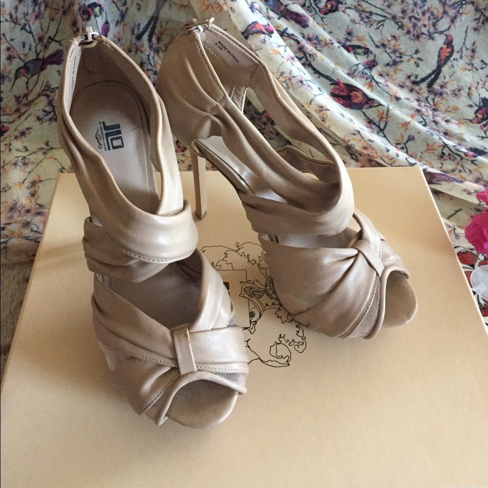 JLO Nude Platform Heels