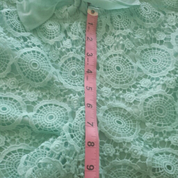 HeartSoul Seafoam/Aqua/Mint Lace Shorts - Picture 3 of 8