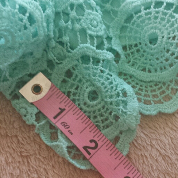 HeartSoul Seafoam/Aqua/Mint Lace Shorts - Picture 4 of 8