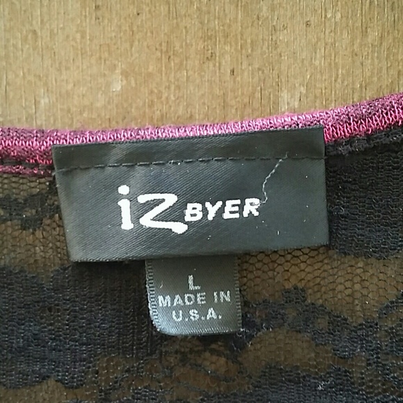 Pink and black striped top with lace back - Picture 2 of 4