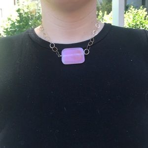 Pink stone necklace