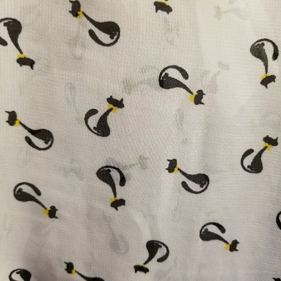 Black and White Cat Print Top - Picture 3 of 4