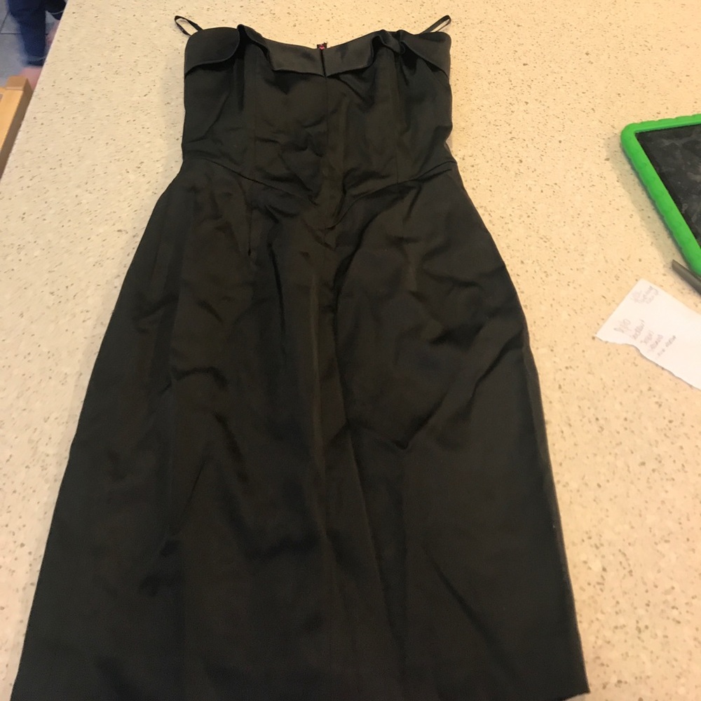 Strapless satin dress