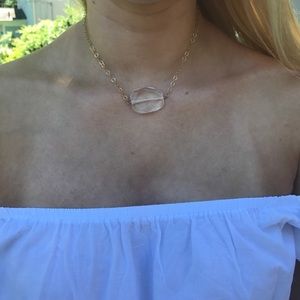 Clear crystal stone pendant necklace
