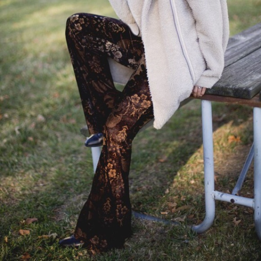 NWOT Free People Maura Velvet Flare Bellbottoms