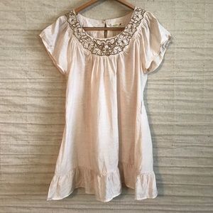 Mine ruffled embroidered peasant shirt, L