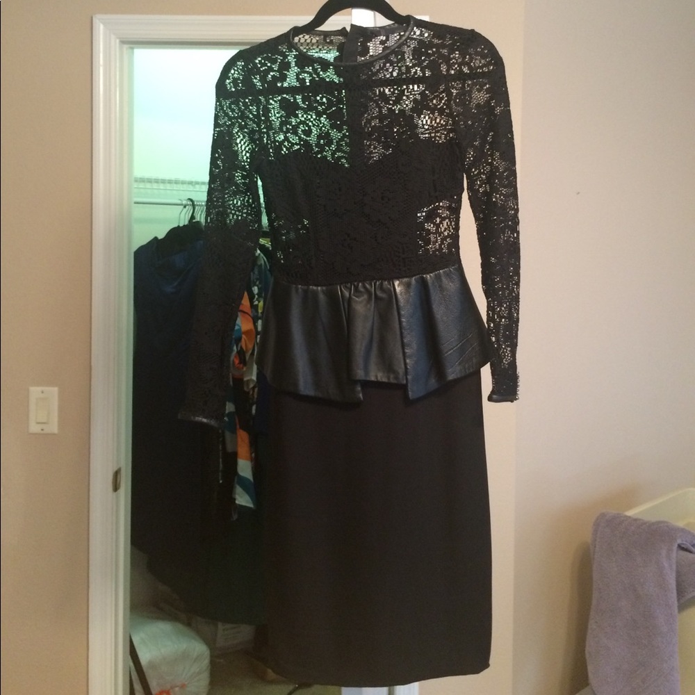 Zara Black Lace Peplum Dress
