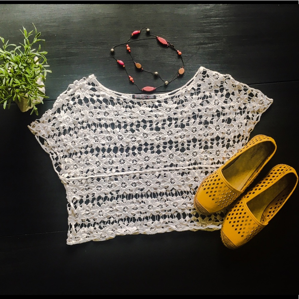 White Crochet Crop Top