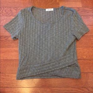 Gray Crop Top
