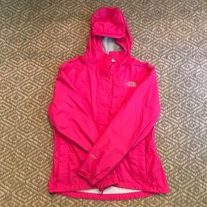 Hot pink rain jacket