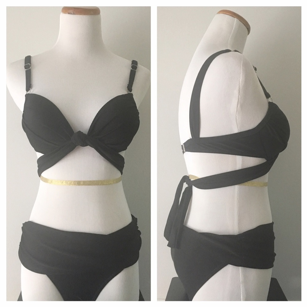 Versatile Black Bikini Swimsuit