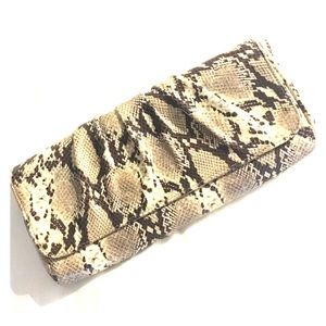Lauren Merkin leather python clutch