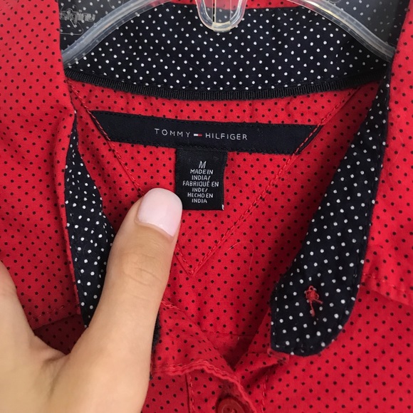 Tommy Hilfiger Polka Dot Button Down Shirt - Picture 2 of 4