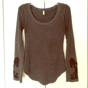 Free People black cuffed thermal