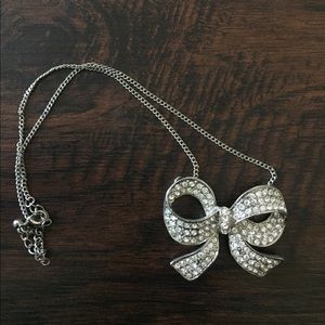 Silver Bow Necklace