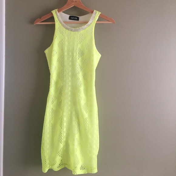 Fab'rik yellow Lace dress size S - Picture 1 of 6