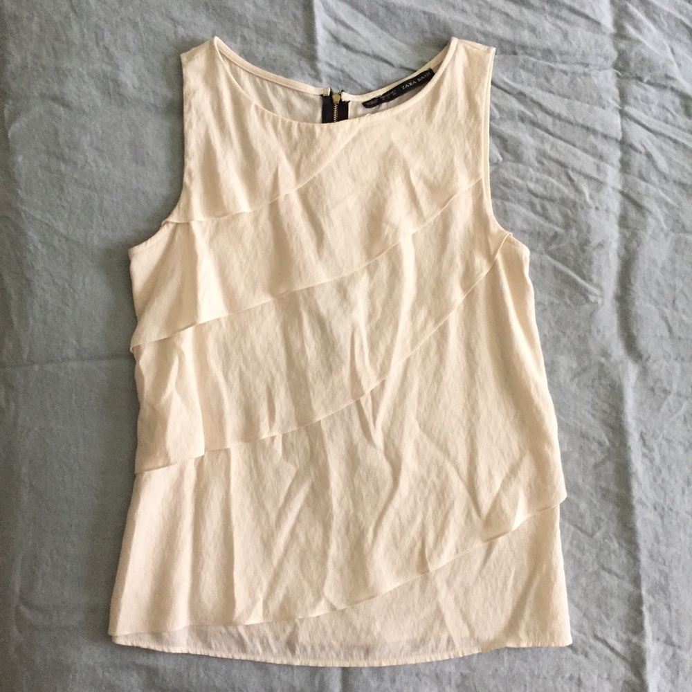 Zara Sleeveless Ruffle Blouse