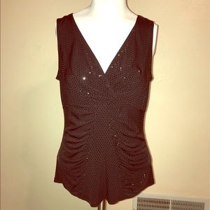 Black Sequin Sleeveless Top