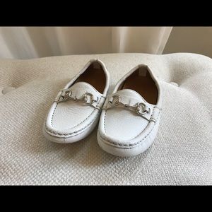 White Gucci horsebit loafer toddler size 25
