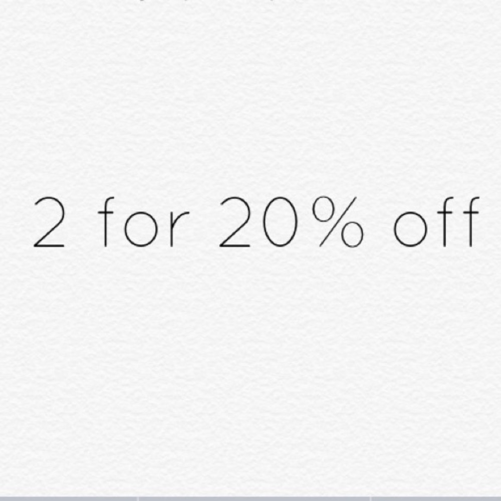 2 for 20% until midnight tonight PST!