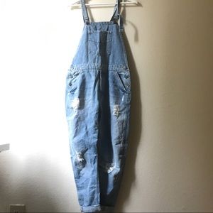 ZARA DISTRESSED DUNGAREE