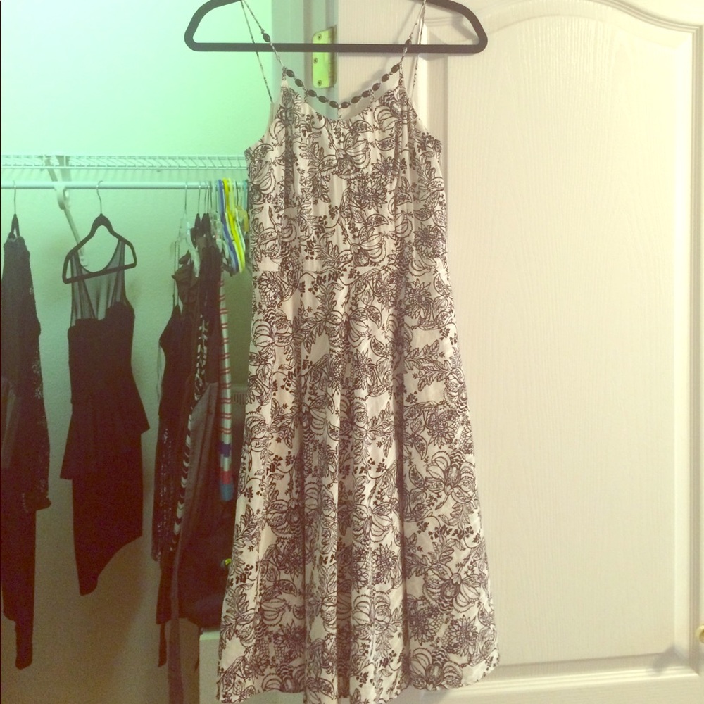 Ann Taylor Floral Beaded Top Dress